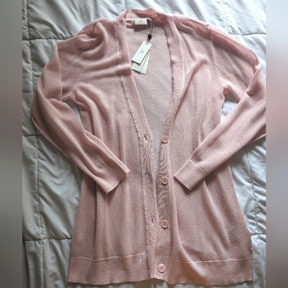 NWT Adriano Goldschmeid Light Pink Cashmere Blend Cardigan sz Medium - Picture 1 of 5